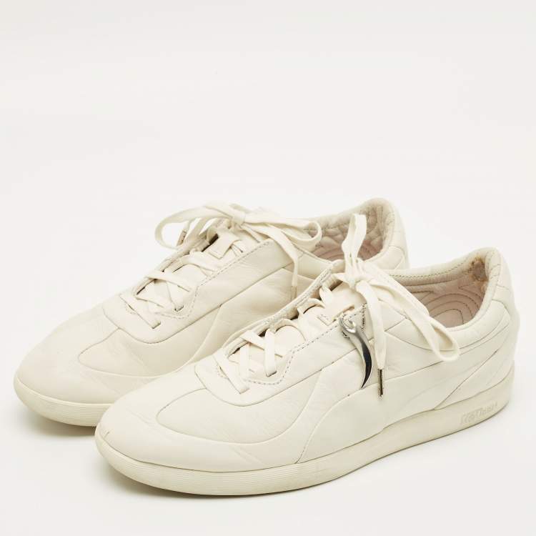 Pre Owned Alexander McQueen Size 41 White Leather Lace Up Sneakers