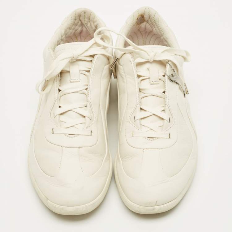 Pre Owned Alexander McQueen Size 41 White Leather Lace Up Sneakers