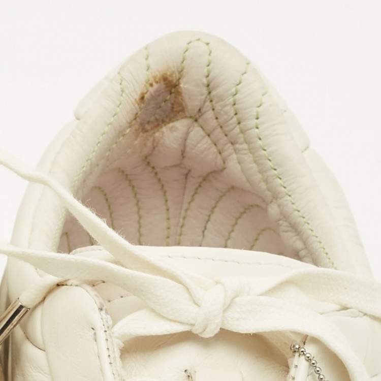 Pre Owned Alexander McQueen Size 41 White Leather Lace Up Sneakers