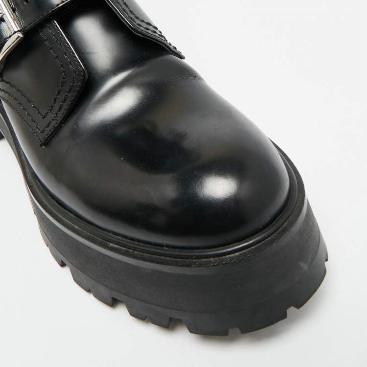 مملوكة مسبقًا Alexander McQueen Rave Size 39 Black Leather Ankle Length Boots