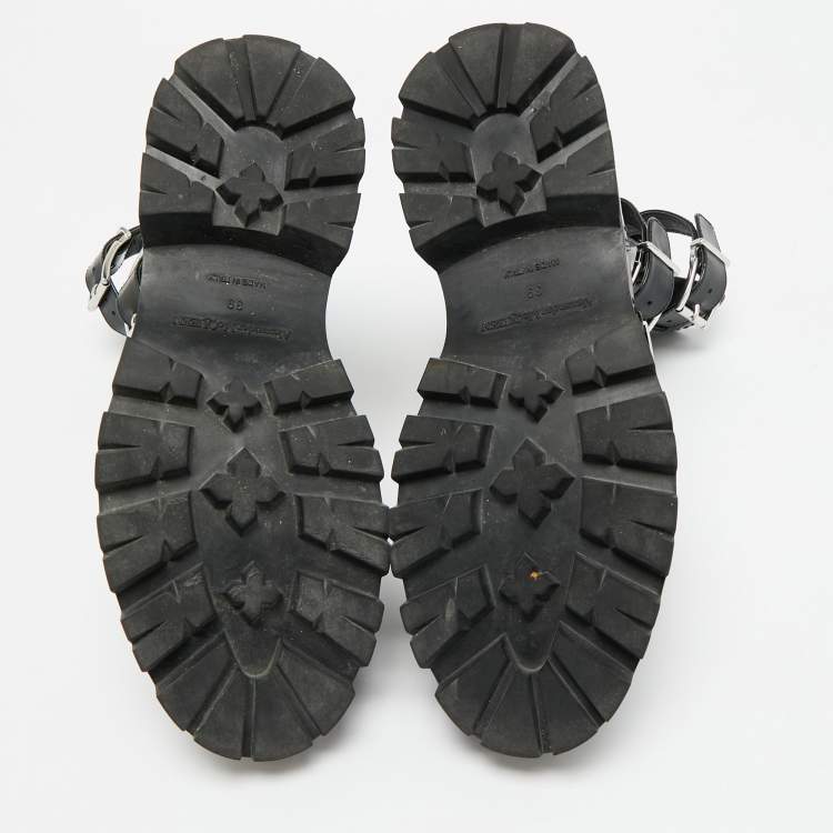 مملوكة مسبقًا Alexander McQueen Rave Size 39 Black Leather Ankle Length Boots