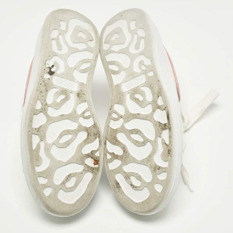 Pre Owned Alexander McQueen Oversized Size 38 White Leather Low Top Sneakers