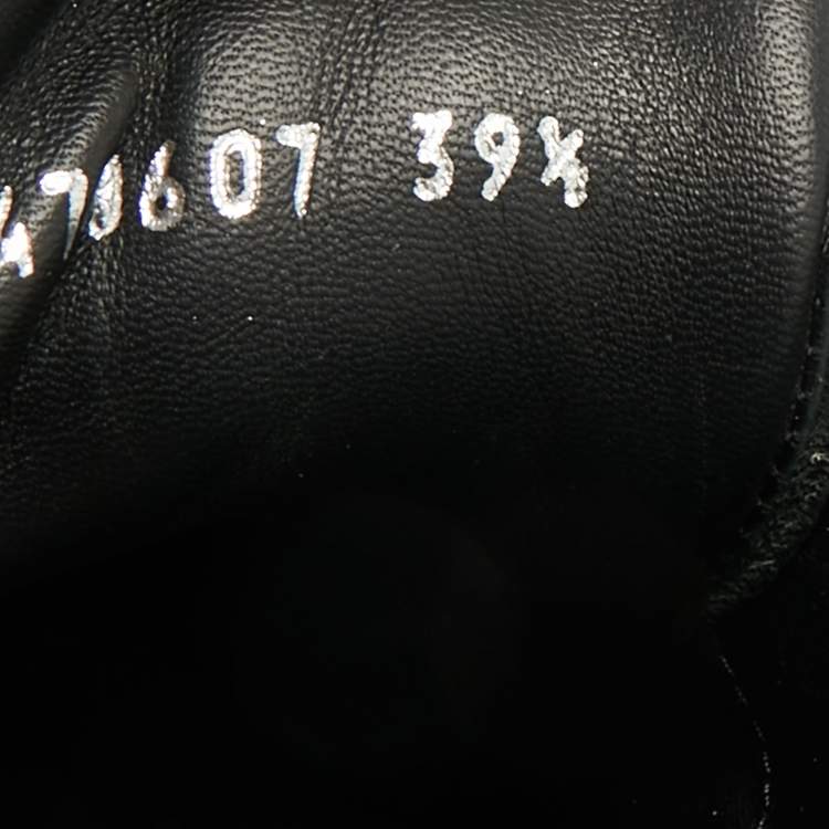 Pre Owned Alexander McQueen Oversized Size 39.5 Black Glitter and Leather Low Top Sneakers