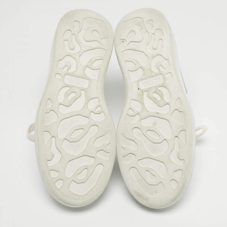 Pre Owned Alexander McQueen Oversized Size 38 White Leather and Suede Low Top Sneakers