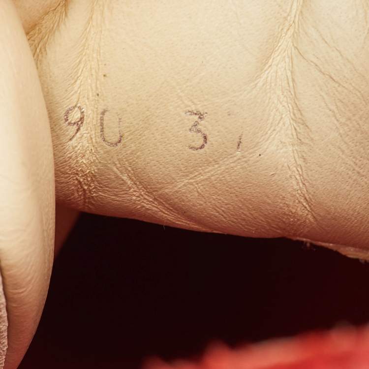 Pre Owned Alexander McQueen Size 37 Red/Grey Suede Buckle Detail Slip On Sneakers