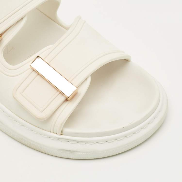 Pre Owned Alexander McQueen Hybrid Chelsea Size 36 White Rubber Flat Sandals
