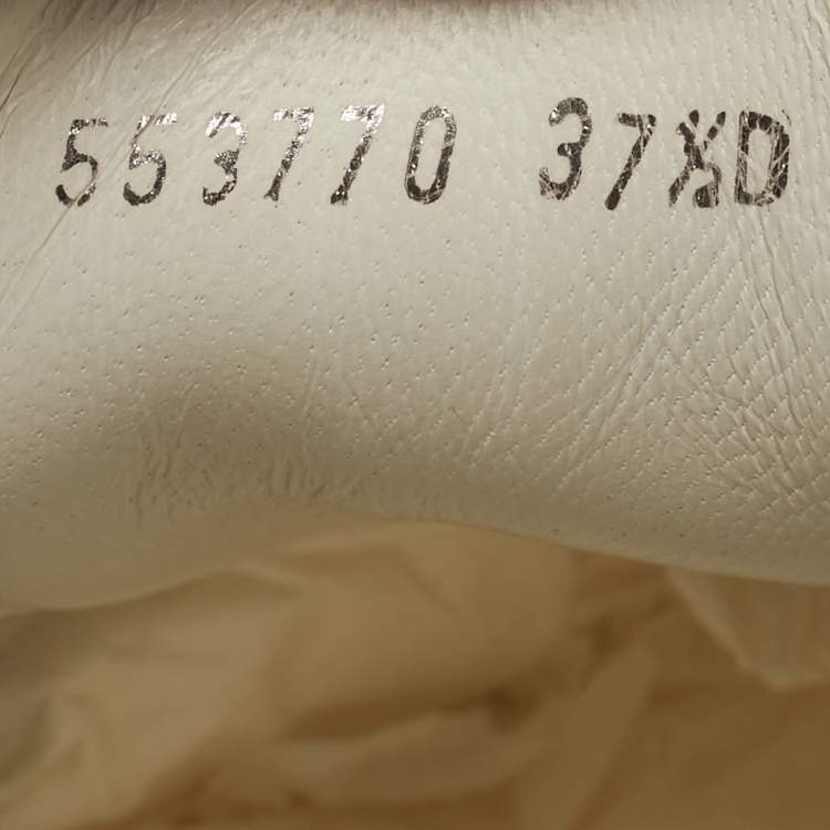 Pre Owned Alexander McQueen Oversized Size 37.5 White/Gold  Leather Low Top Sneakers