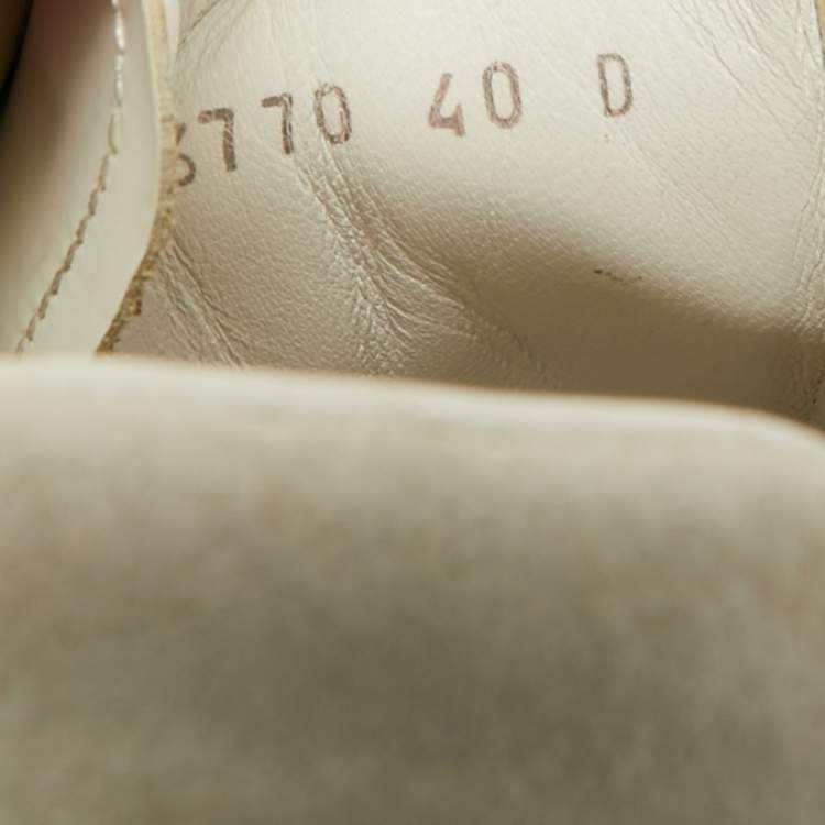 Pre Owned Alexander McQueen Oversized Size 40 White/Grey Leather and Suede Lace Up Sneakers