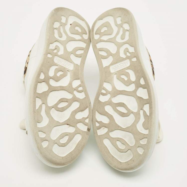 Pre Owned Alexander McQueen Oversized Size 37 White Leather and Suede Lace Up Sneakers