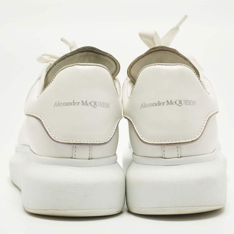 Pre Owned Alexander McQueen Oversized Size 37.5 White Leather Low Top Sneakers