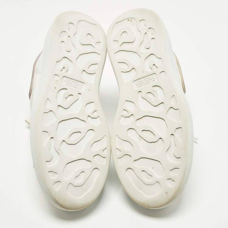Pre Owned Alexander McQueen Oversized Size 37.5 White Leather Low Top Sneakers