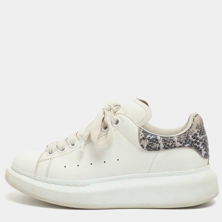Pre Owned Alexander McQueen Oversized Size 36.5 White Leather Low Top Sneakers