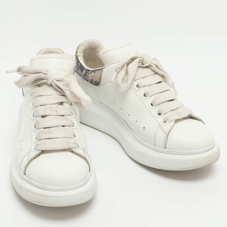 Pre Owned Alexander McQueen Oversized Size 36.5 White Leather Low Top Sneakers