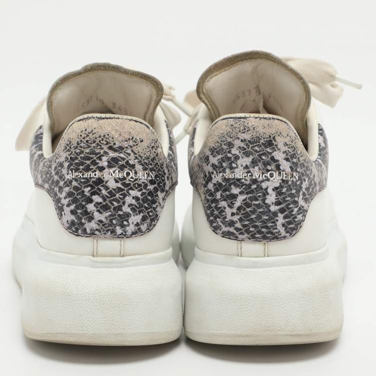 Pre Owned Alexander McQueen Oversized Size 36.5 White Leather Low Top Sneakers