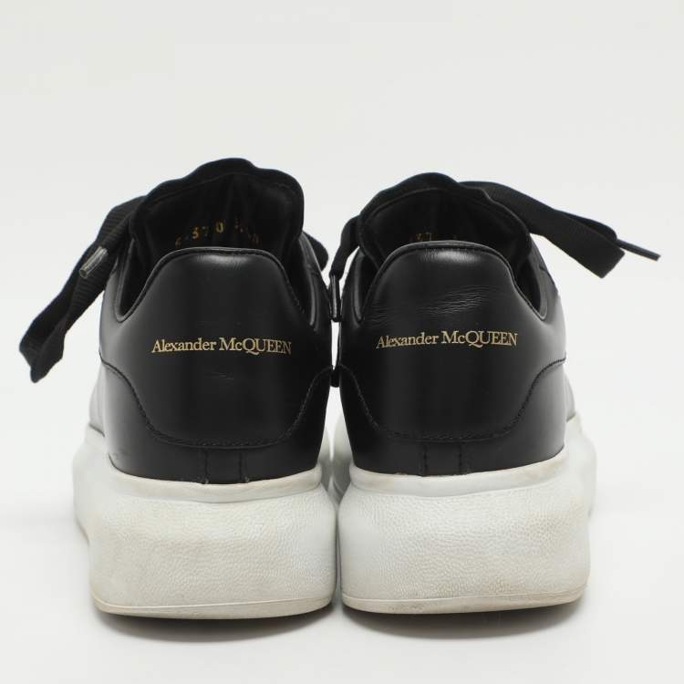 Pre Owned Alexander McQueen Oversized Size 36.5 Black Leather Low Top Sneakers