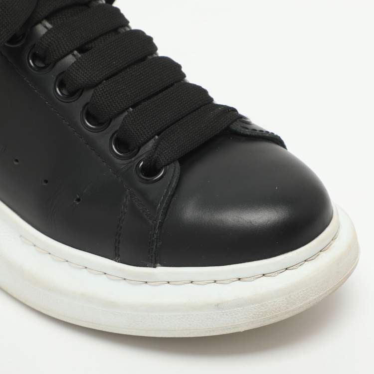 Pre Owned Alexander McQueen Oversized Size 36.5 Black Leather Low Top Sneakers