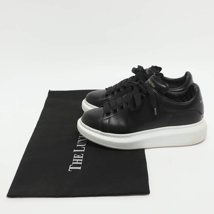 Pre Owned Alexander McQueen Oversized Size 36.5 Black Leather Low Top Sneakers