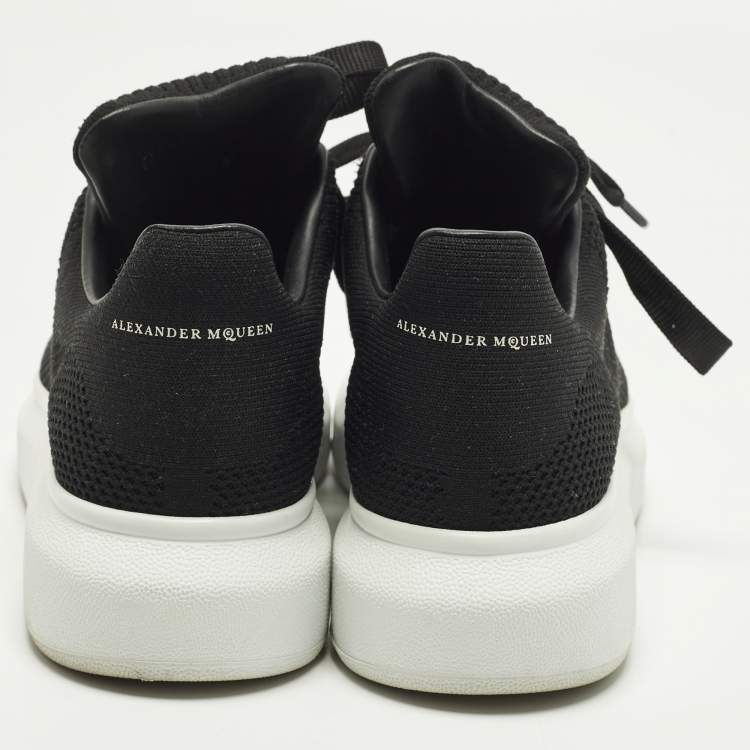 Pre Owned Alexander McQueen Oversized Size 39.5 Black Knit Fabric Low Top Sneakers