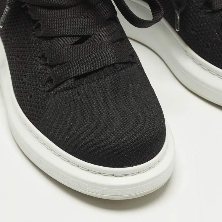Pre Owned Alexander McQueen Oversized Size 39.5 Black Knit Fabric Low Top Sneakers