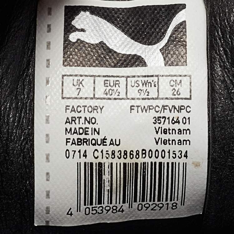 Pre Owned McQ By Alexander McQueen For Puma Black Leather and Nubuck Leap Wedge Sneakers Size 40.5