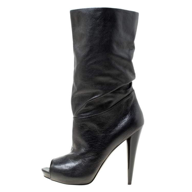 Peep toe clearance calf boots