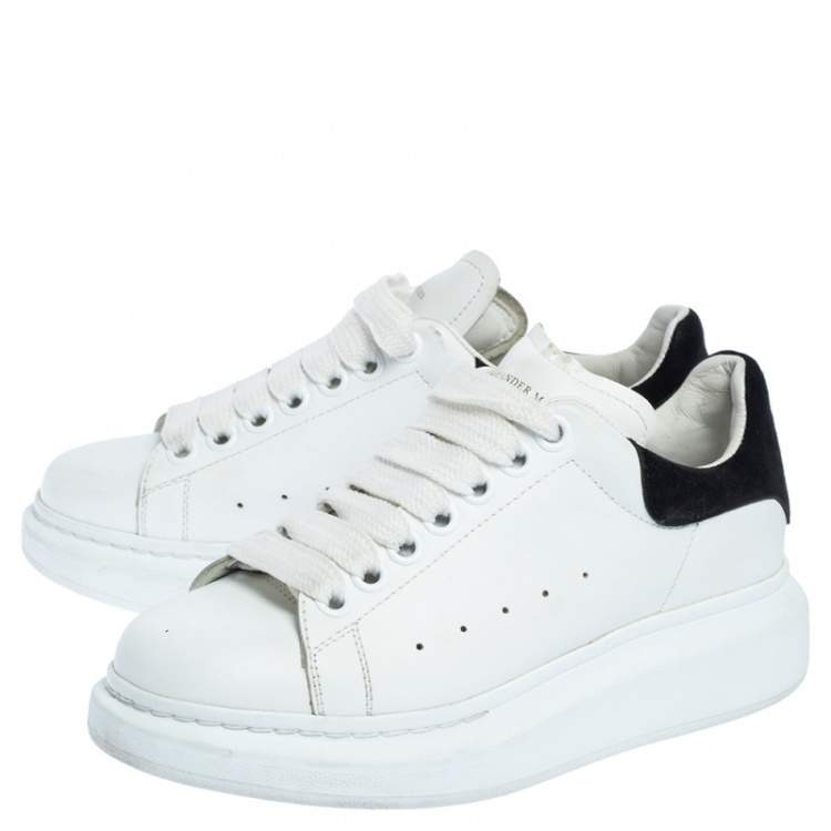 Pre Owned Alexander Mcqueen White Leather Oversized Low Top Sneakers Size 36.5