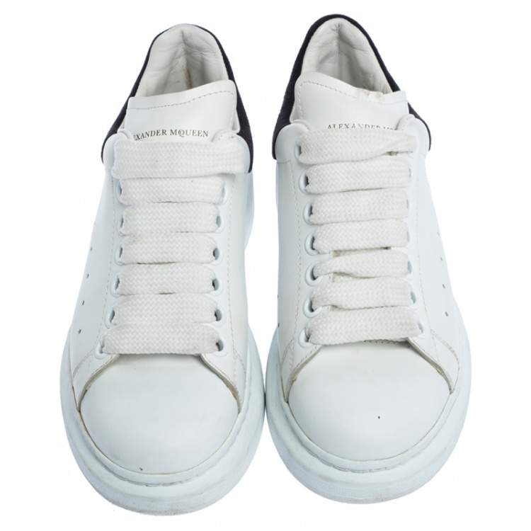 Pre Owned Alexander Mcqueen White Leather Oversized Low Top Sneakers Size 36.5