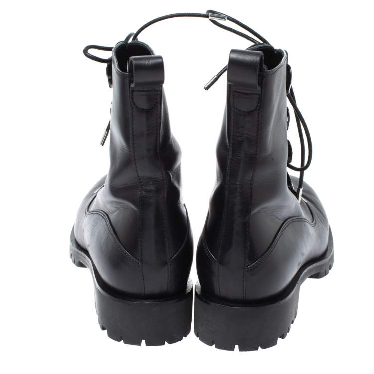 Pre Owned Alexander McQueen Black Leather Boots Size 39
