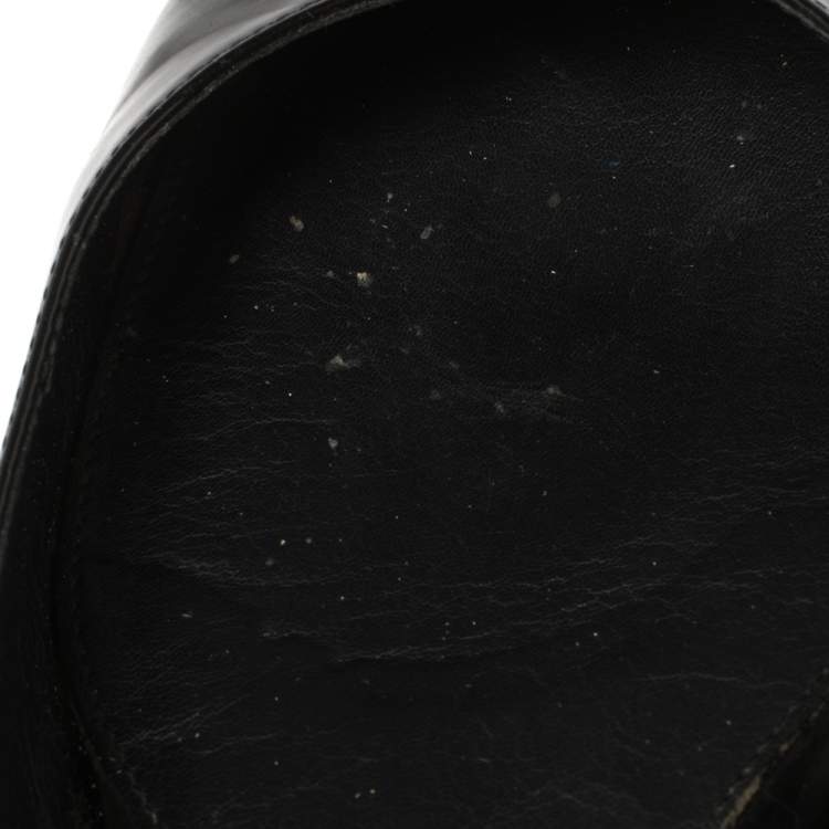 Pre Owned Alexander McQueen Black Patent Leather Embellished Skull City Ballet Flats Size 40