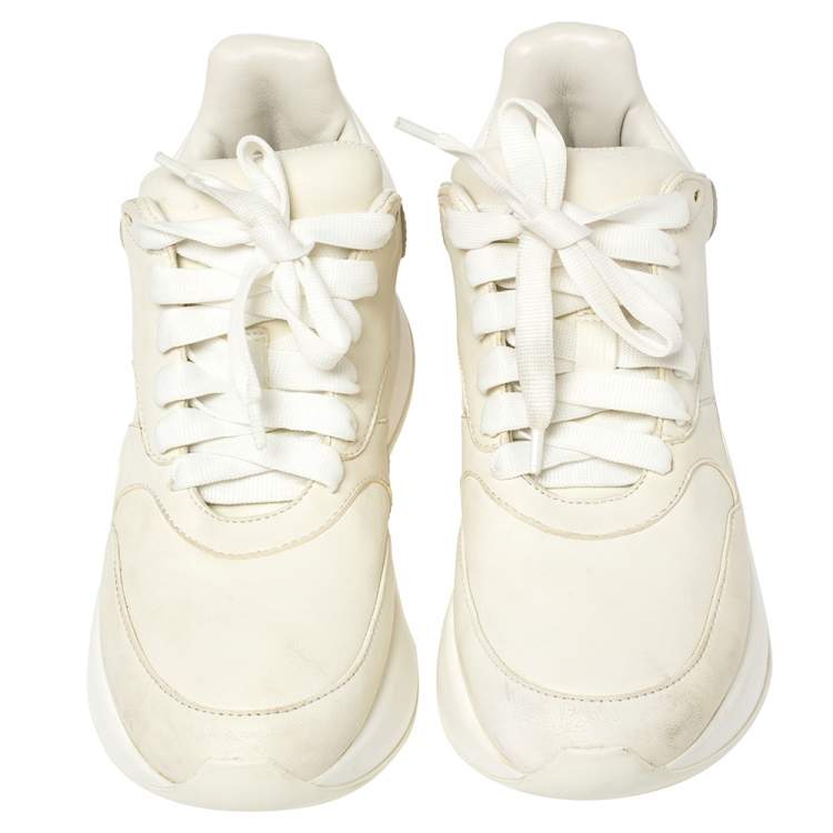 Pre Owned Alexander McQueen White Leather Oversized Sneakers Size 36