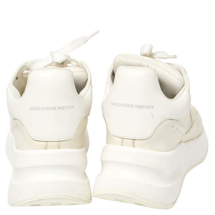 Pre Owned Alexander McQueen White Leather Oversized Sneakers Size 36