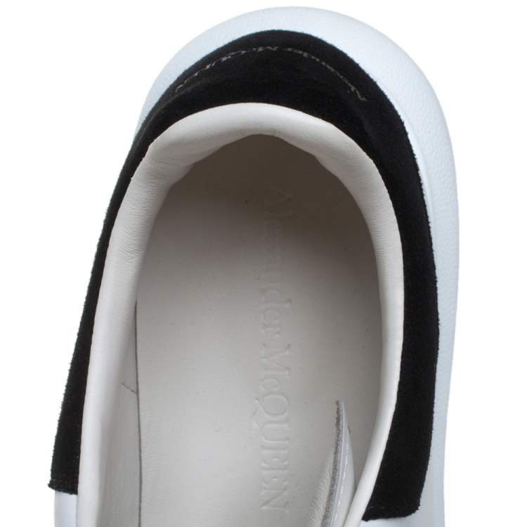 Pre Owned Alexander McQueen White/Black Suede And Leather Oversized Sneakers Size 40