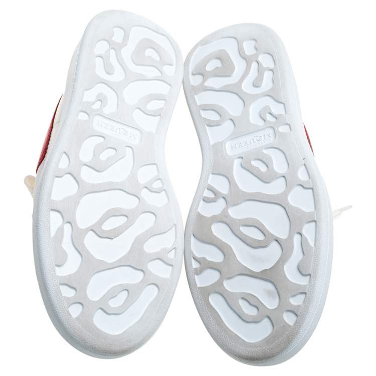 Pre Owned Alexander McQueen White Leather Oversized Low Top Sneakers Size 37.5