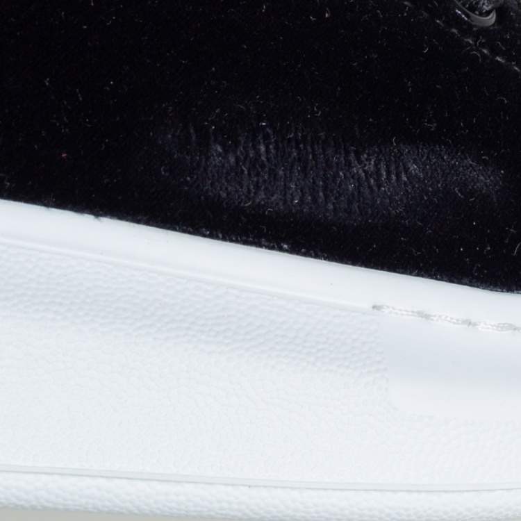 Pre Owned Alexander McQueen Black Velvet Oversized Low Top Sneakers Size 40