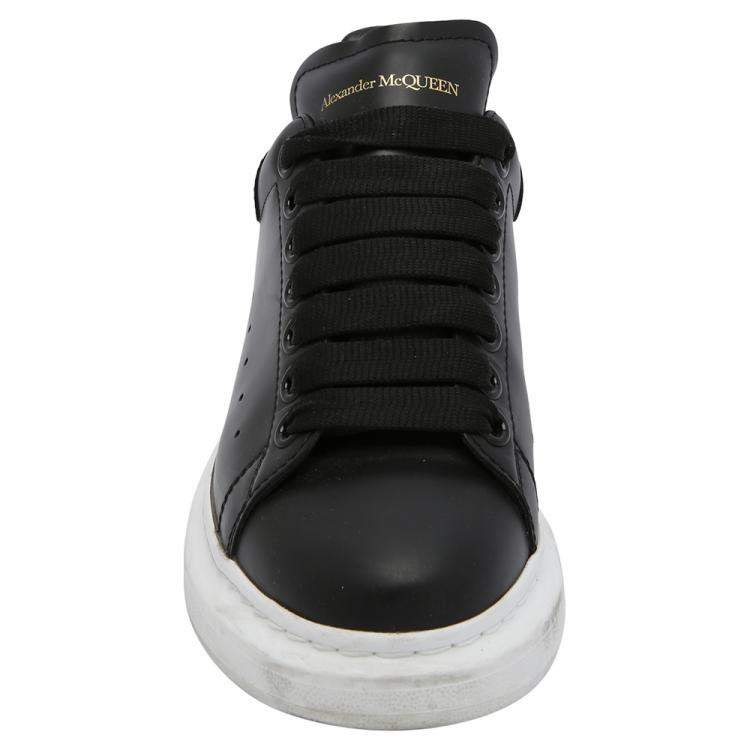 Pre Owned Alexander McQueen Black Leather Larry Sneakers Size EU 37.5 