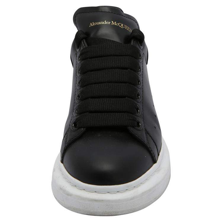 Pre Owned Alexander McQueen Black Leather Larry Sneakers Size EU 37.5 