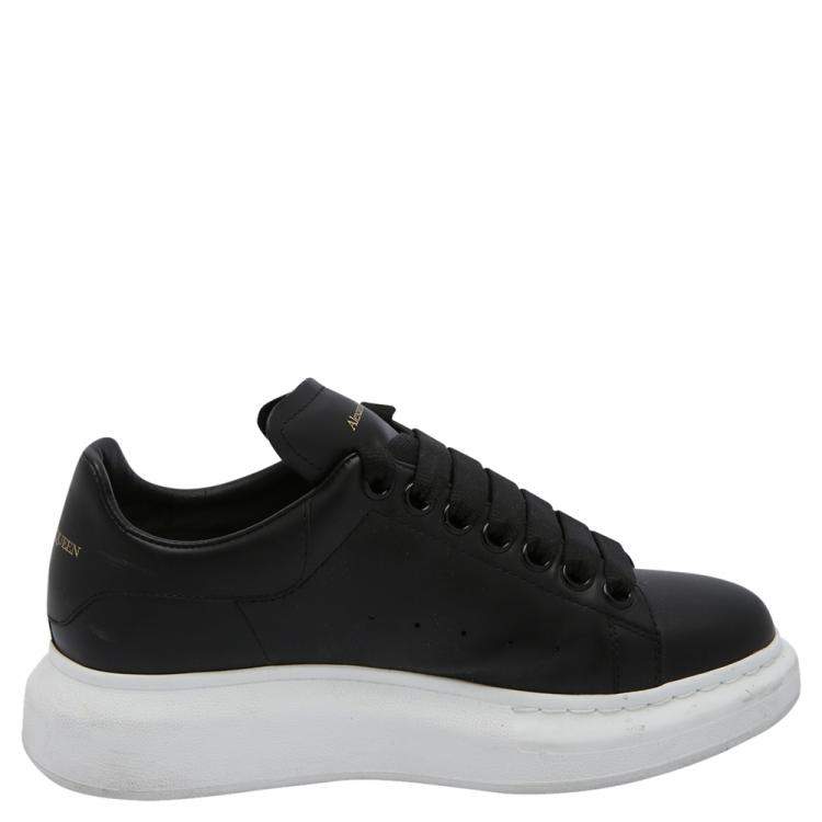 Pre Owned Alexander McQueen Black Leather Larry Sneakers Size EU 37.5 