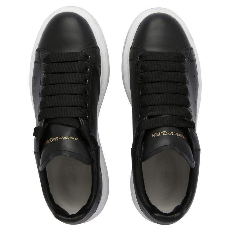 Pre Owned Alexander McQueen Black Leather Larry Sneakers Size EU 37.5 
