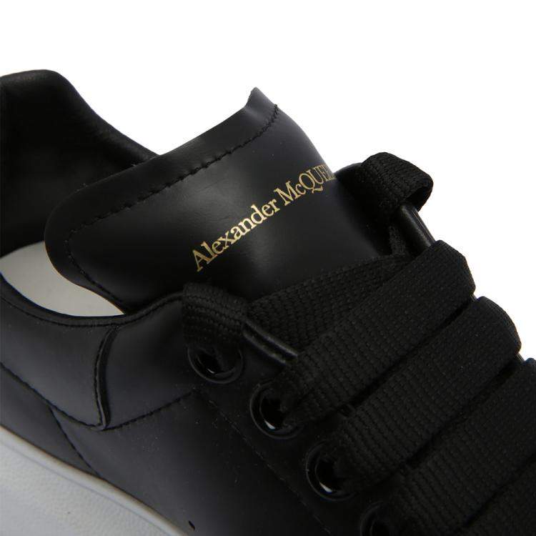 Pre Owned Alexander McQueen Black Leather Larry Sneakers Size EU 37.5 