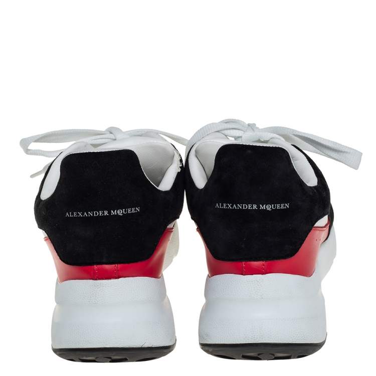 Pre Owned Alexander McQueen Multicolor Leather And Suede Oversized Runner Low Top Sneakers Size 38.5
