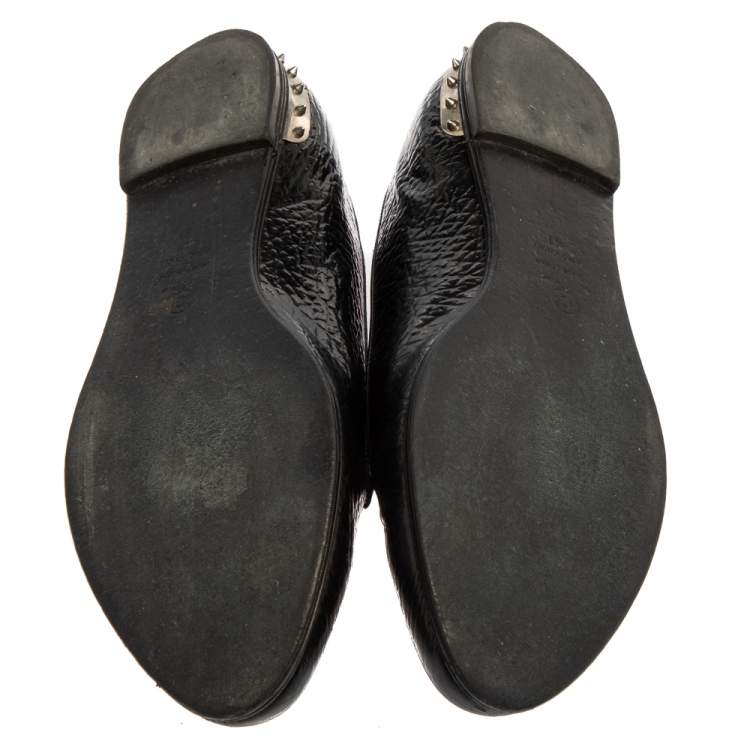 مملوكة مسبقًا Alexander McQueen Black Leather Smoking Slippers Size 41 