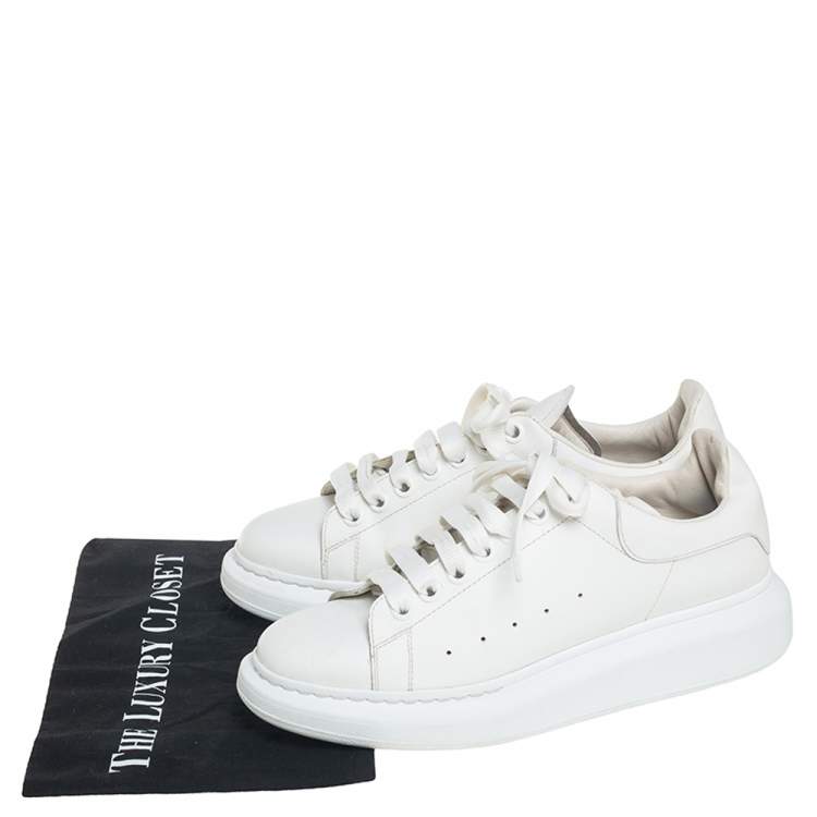 Pre Owned Alexander McQueen Off-White Leather Oversized Sneakers Size 40