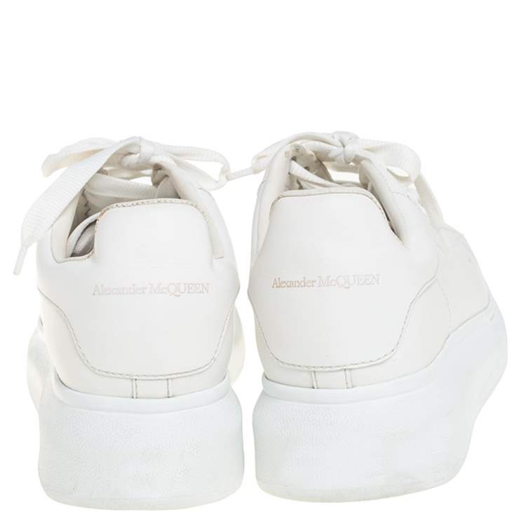 Pre Owned Alexander McQueen Off-White Leather Oversized Sneakers Size 40