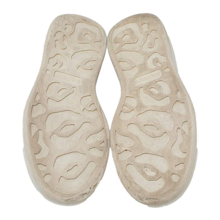 Pre Owned Alexander McQueen Metallic Leather Slip On  Sneakers Size 38