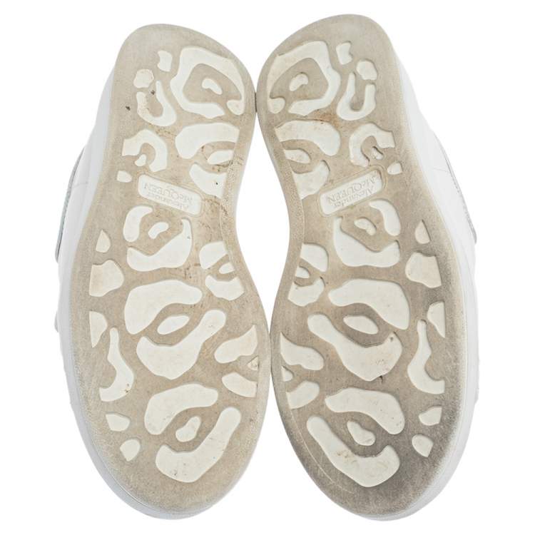 Pre Owned Alexander McQueen White Leather Lace Up Sneakers Size 37