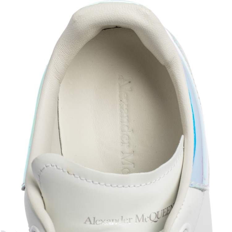 Pre Owned Alexander McQueen White Leather Lace Up Sneakers Size 37