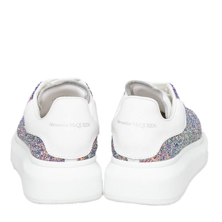 Pre Owned Alexander McQueen Multicolor Glitter Oversized Low Top Sneakers Size 39