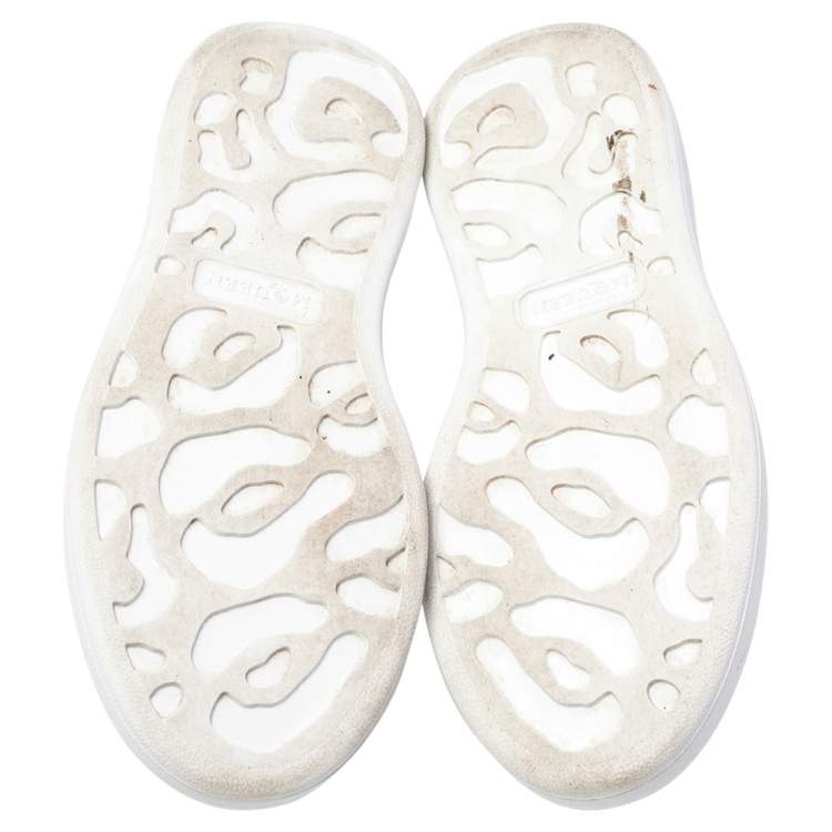 Pre Owned Alexander McQueen White Leather Studded Oversized Sneakers Size EU 35