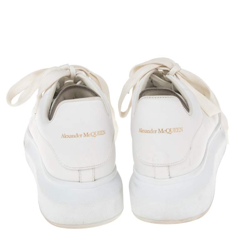 Pre Owned Alexander McQueen White Leather Oversized  Sneakers Size 39