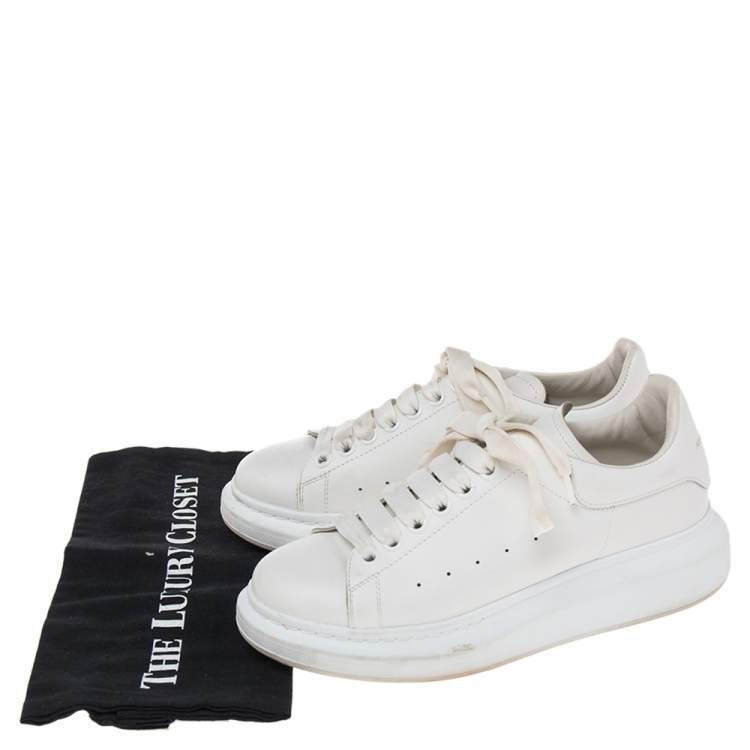 Pre Owned Alexander McQueen White Leather Oversized  Sneakers Size 39